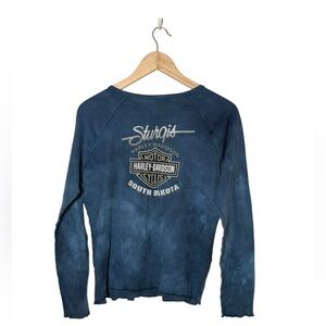 Harley Davidson sturgis lettuce hem perforated‎ long sleeve t-shirt 2006 large